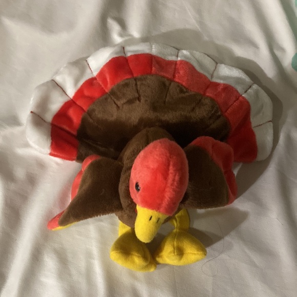 Lot of 3 Beanie Babies Gobbles Hippity Peace Bear No Tags - Picture 2 of 13